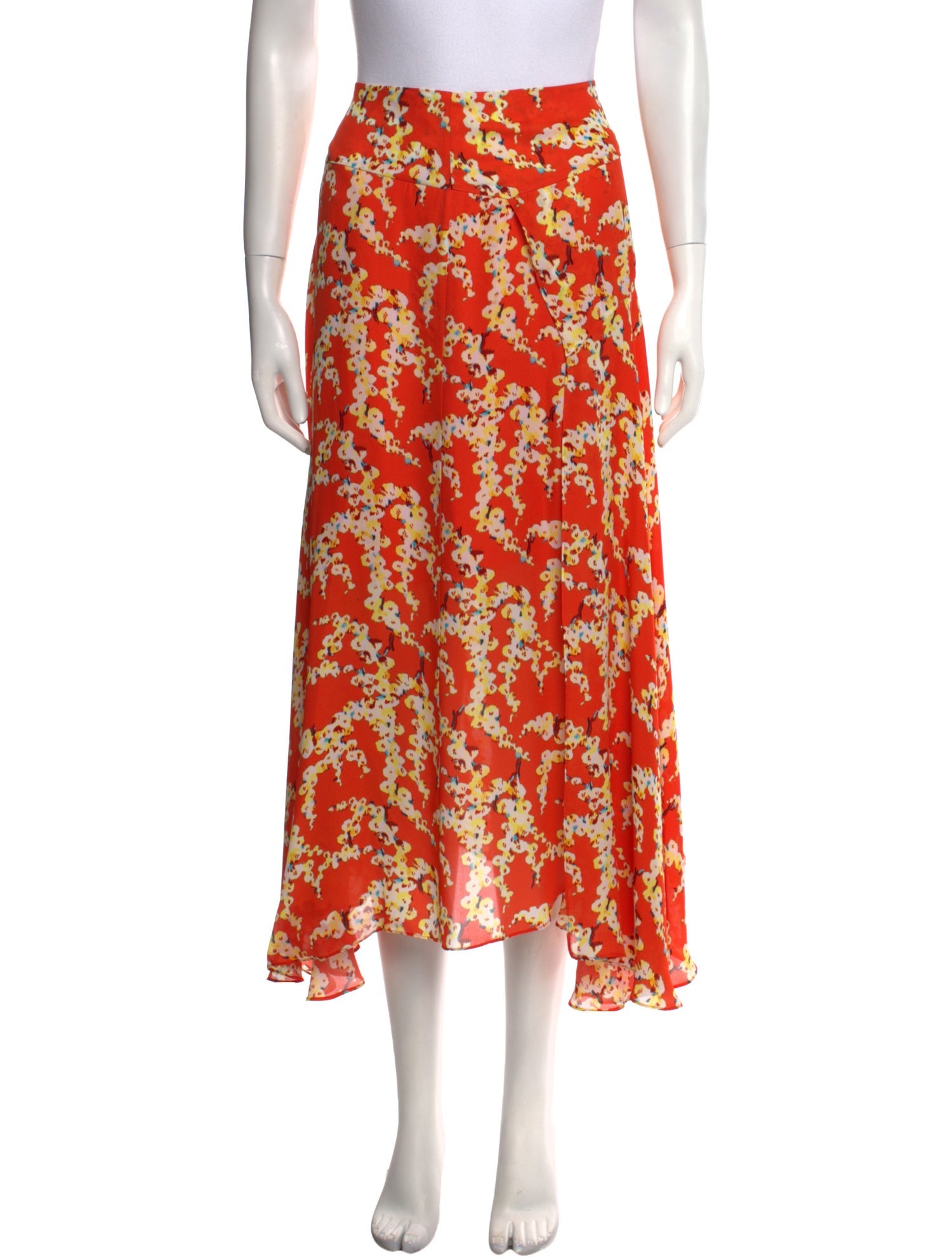 A.L.C. Silk Midi Length Skirt